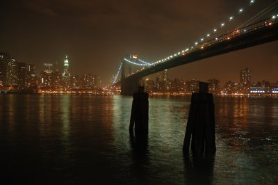 Brooklyn Bridge in the mist
