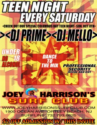 Teen Night flyer (front)