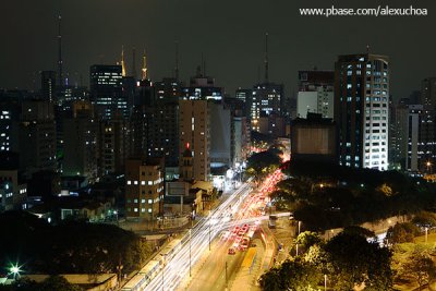 Vista Noturna de So Paulo _ Avenida Vergueiro em direo  Avenida Paulista 0460