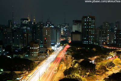 Vista Noturna de So Paulo  Avenida Vergueiro em direo  Avenida Paulista 0441