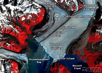 The USGS map of the glaciers