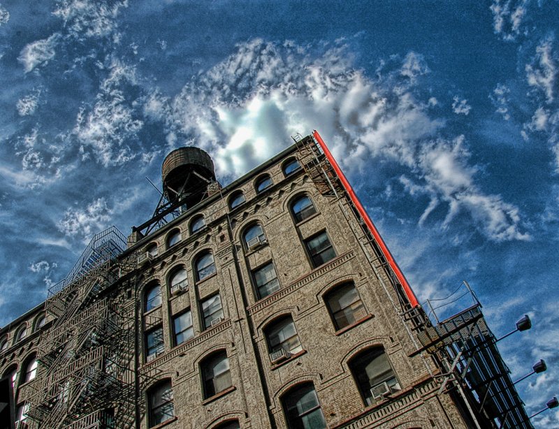 Facade and clouds