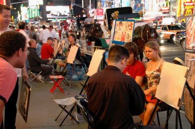 Making a portrait - Times Square