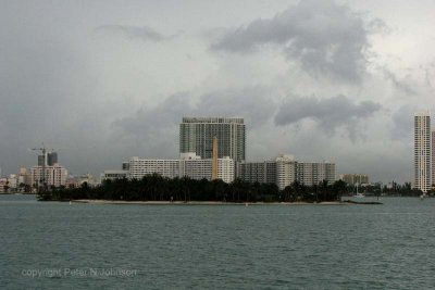 Monument near Star Island with Miami Beach in the background