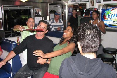 Waiter Mark & Spring Breaker Tracie do the limbo