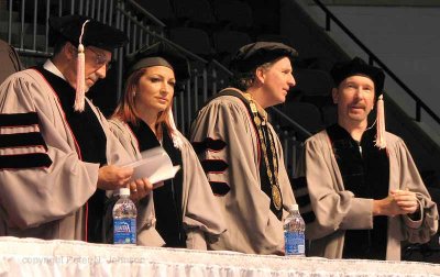 Emilio, Gloria, Berklee President Roger Brown & The Edge