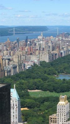 Central park with G.W. Bridge in distance