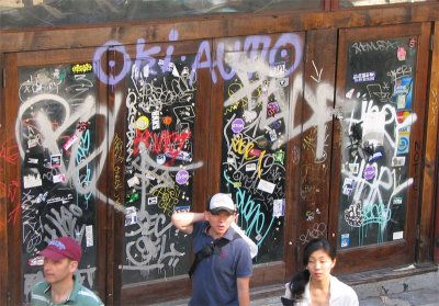 Grafitti on closed storefront