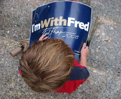 Im with Fred - too bad hes too young to vote!