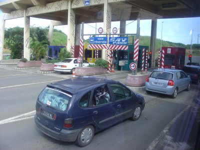 Noumea toll gate on the road to airport
