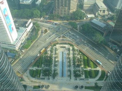 Kuala Lumpur Petronas Towers skywalk view