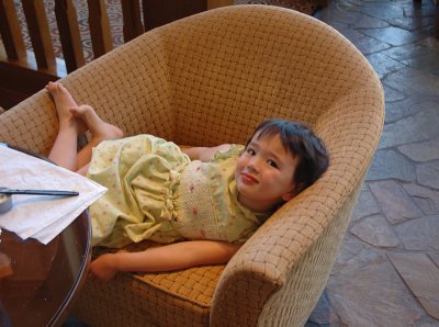A Leisure Moment in the Hotel Lobby