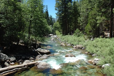 View of Kings River on the Other Side of the Suspension Bridge