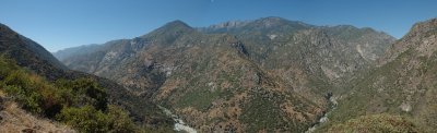 Panaroma of Kings River and Mountains