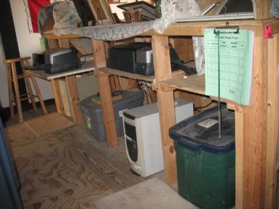 Back view of sales counter (no computers, printers, fabric, tubs included)