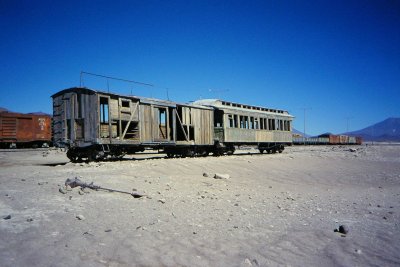 Abandoned railcars, Chilean border