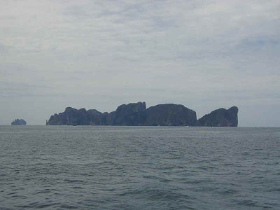 View of Phi Phi Ley island with Bida islet beyond
