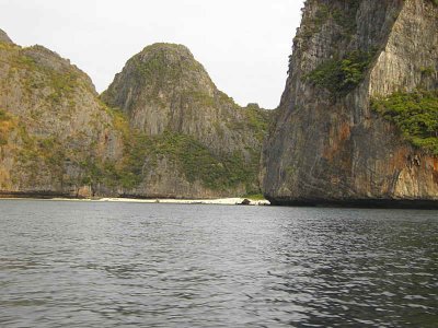 A beach on Phi Phi Ley made famous as the location for 'The Beach' film