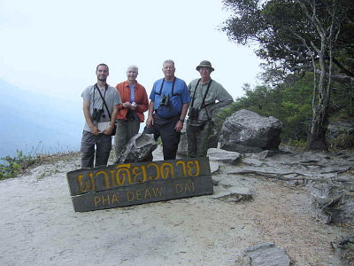 The team at the Pha Deaw Dai viewpoint - Benji, Marie, Jack and Amorn