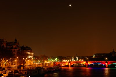 Moon over bridge