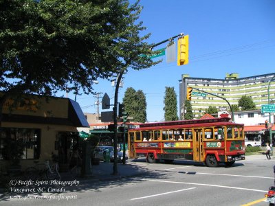 A popular tourist wheel-tram, corner of Cypress and Cornwall