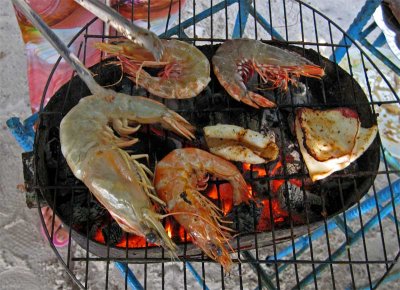 Grilled prawns