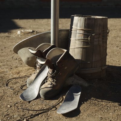 Bucket and boots