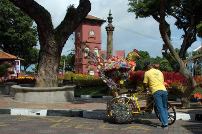 Trishaw outside Christ Church Melaka