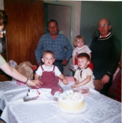 Michael's first Birthday: Michael, Martin, Marla, Walt, & Grampa Dickinson