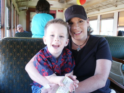 Mom & Cade having a blast....