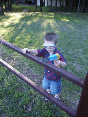 Cutting down a fence.....