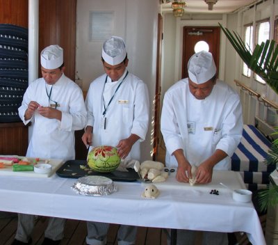 Food carving demonstration