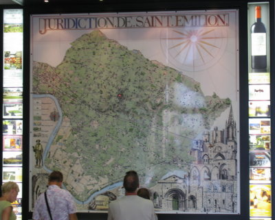 Map of vineyards near St. Emilion