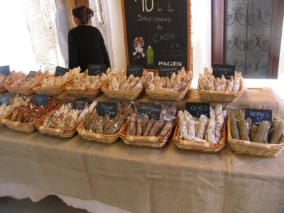 Sausages each with a different flavored casing