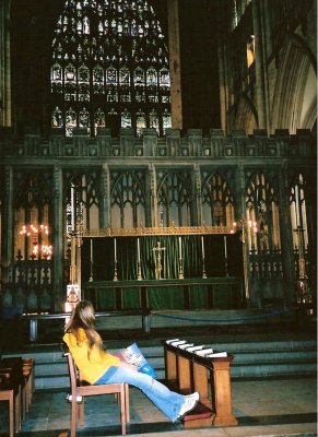 York Minster, Carley at one of the altars