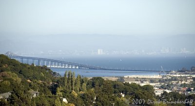 Richmond-San Rafael Bridge and Oakland from San Rafael Ridge