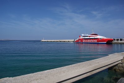 The Flyingcat  at the Mykonos port