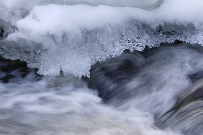 Ice and rushing water