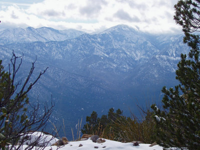 Snowcovered peaks of the Chiricahua range
