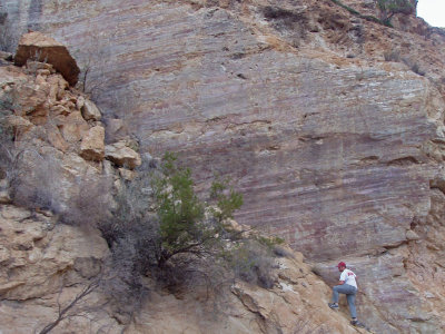 Tyler finds the slickenrock created during a massive fault