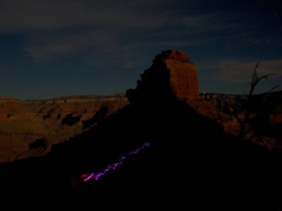 Ryan and his glowsticks heading towards O'Neil Butte