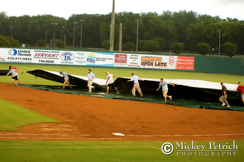 The ground crew saves the infield