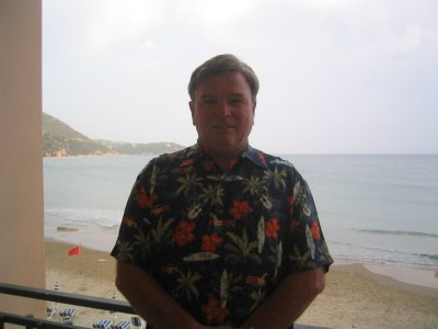 Sean on our balcony