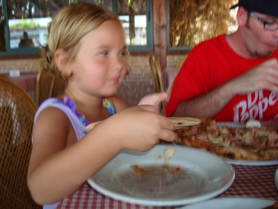 Haley eating Pizza