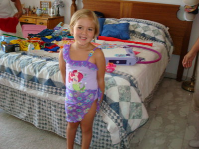 Princess Haley tries on new swimsuit