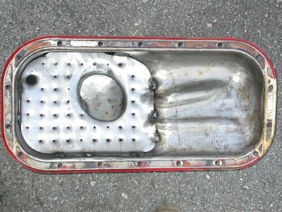 Oil pan internal view.