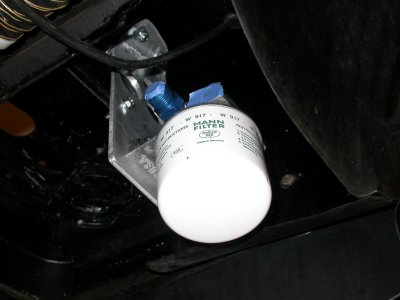 Oil filter remote mount in place.