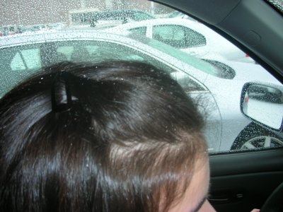 snow in her hair haha