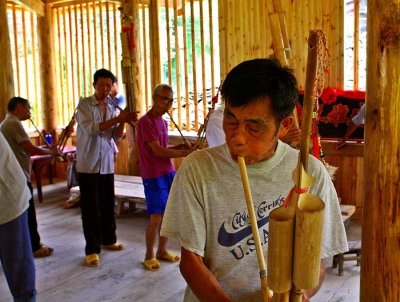 2838 Lusheng players for dedication of new drum tower.