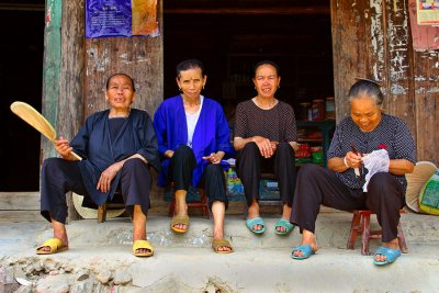 1107 Women elders enjoying each other's company.